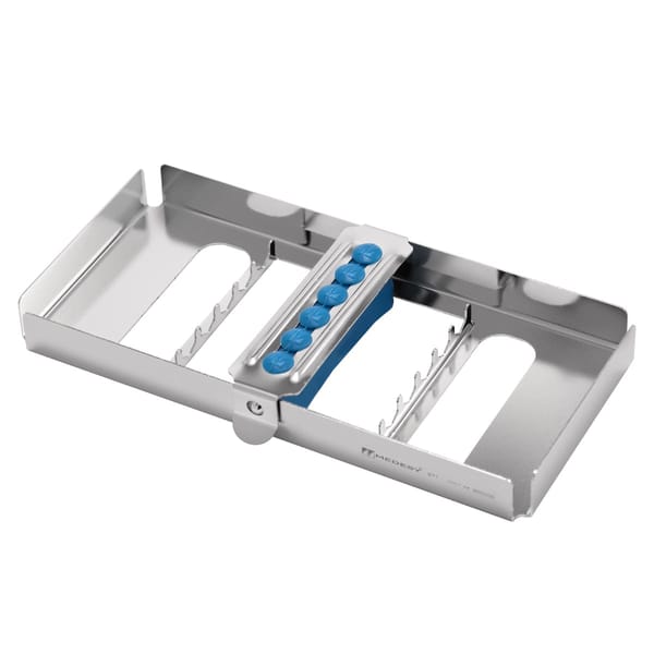 Sterilisationstablett mit Silikoneinlage für 5 Instrumente